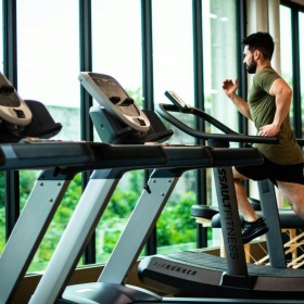 a person working out in a gym